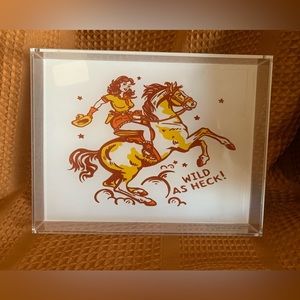 Cowgirl home decor tray